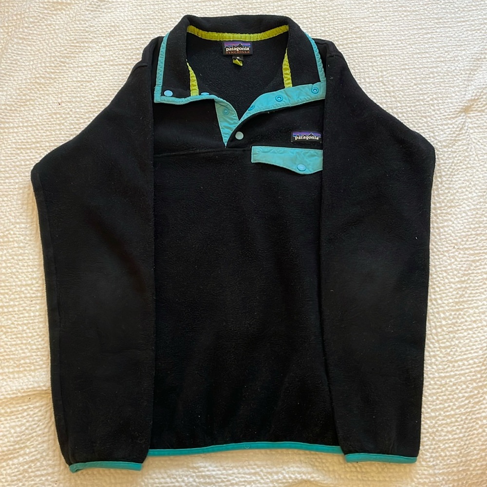 Patagonia Synchilla, black/blue trim, women’s XS